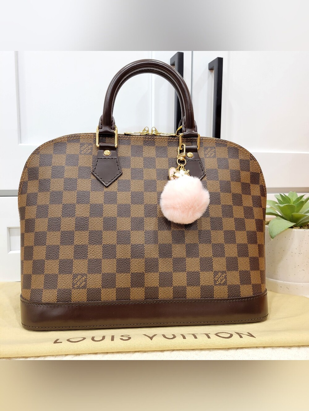 💕BEAUTIFUL Handbag Louis Vuitton Alma PM Damier Ebene